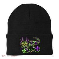 Funny Axolotl Mardi Gras Festival Carnival Beanie thumb 0