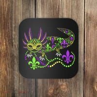 Funny Axolotl Mardi Gras Festival Carnival Coaster thumb 0