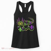 Funny Axolotl Mardi Gras Festival Carnival Women's Tank Top thumb 0