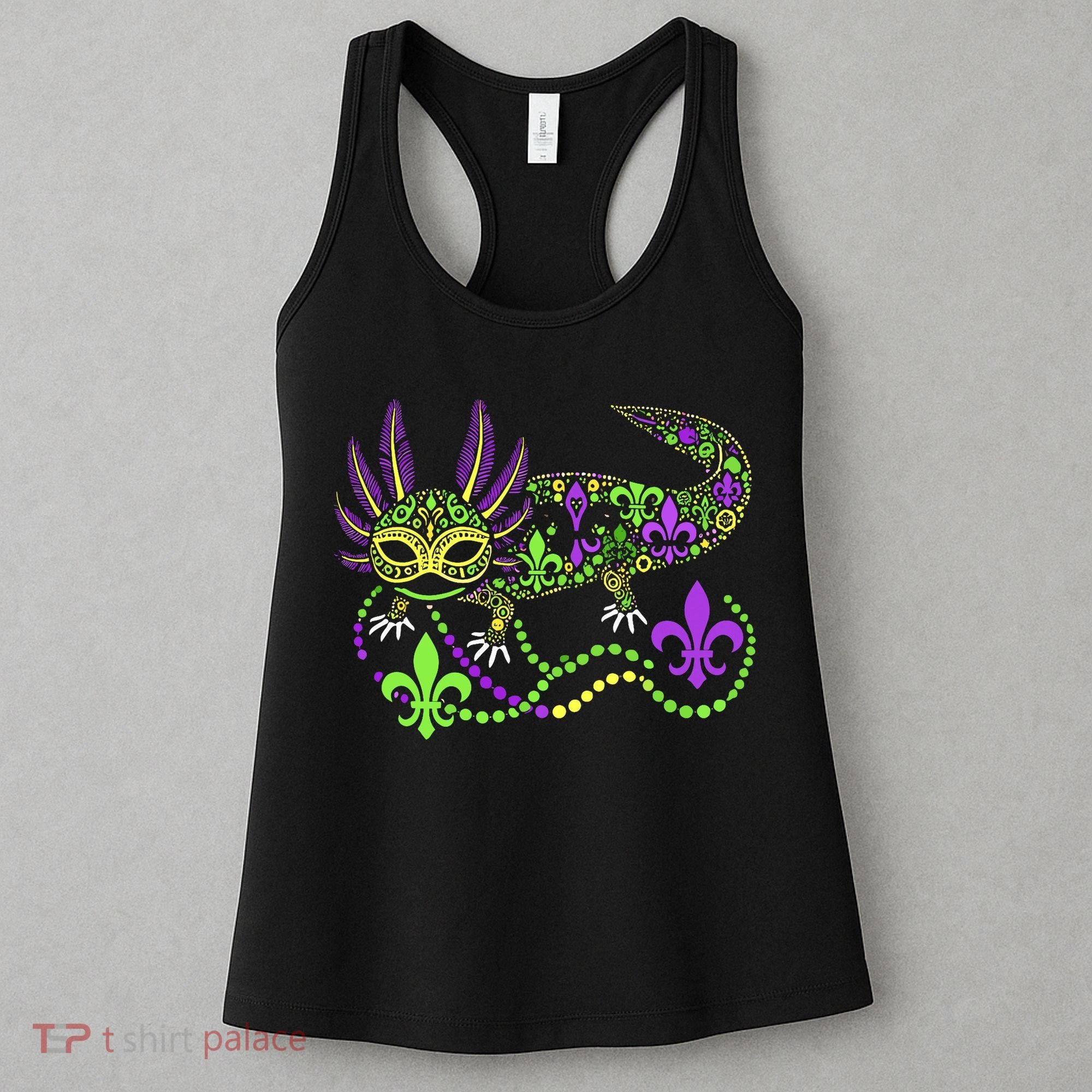 Funny Axolotl Mardi Gras Festival Carnival Women's Tank Top