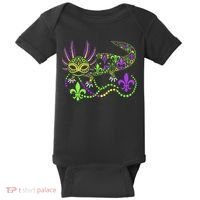 Funny Axolotl Mardi Gras Festival Carnival Baby Bodysuit thumb 0
