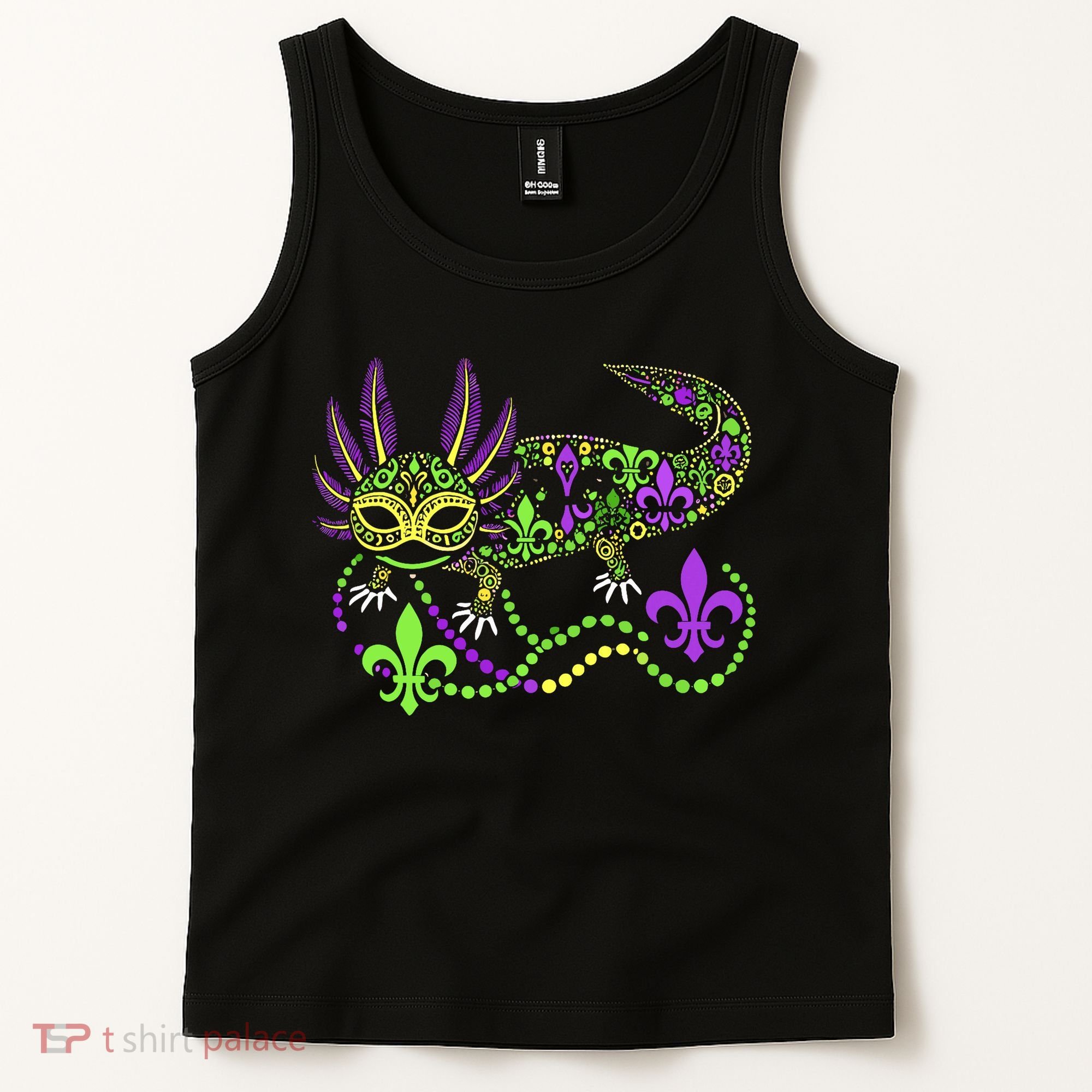 Funny Axolotl Mardi Gras Festival Carnival Tank Top