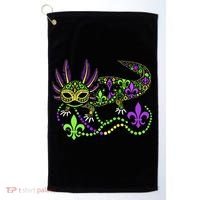 Funny Axolotl Mardi Gras Festival Carnival Golf Towel thumb 0