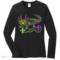 Funny Axolotl Mardi Gras Festival Carnival Women's Long Sleeve Shirt thumb 0
