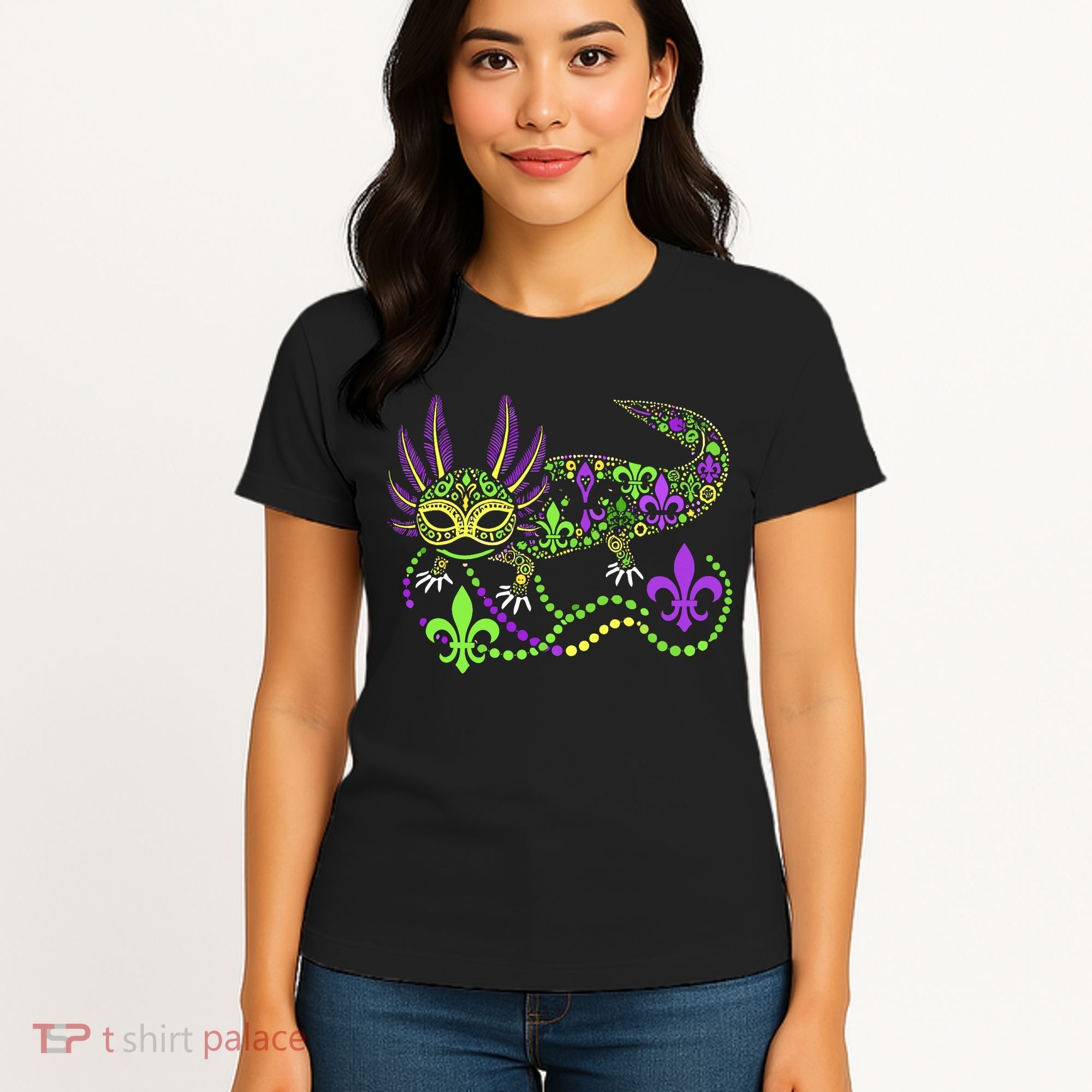 Funny Axolotl Mardi Gras Festival Carnival Women's T-Shirt