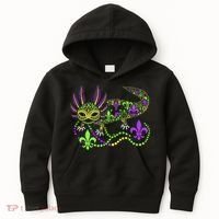 Funny Axolotl Mardi Gras Festival Carnival Kids Hoodie thumb 0