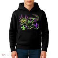 Funny Axolotl Mardi Gras Festival Carnival Kids Hoodie thumb 4