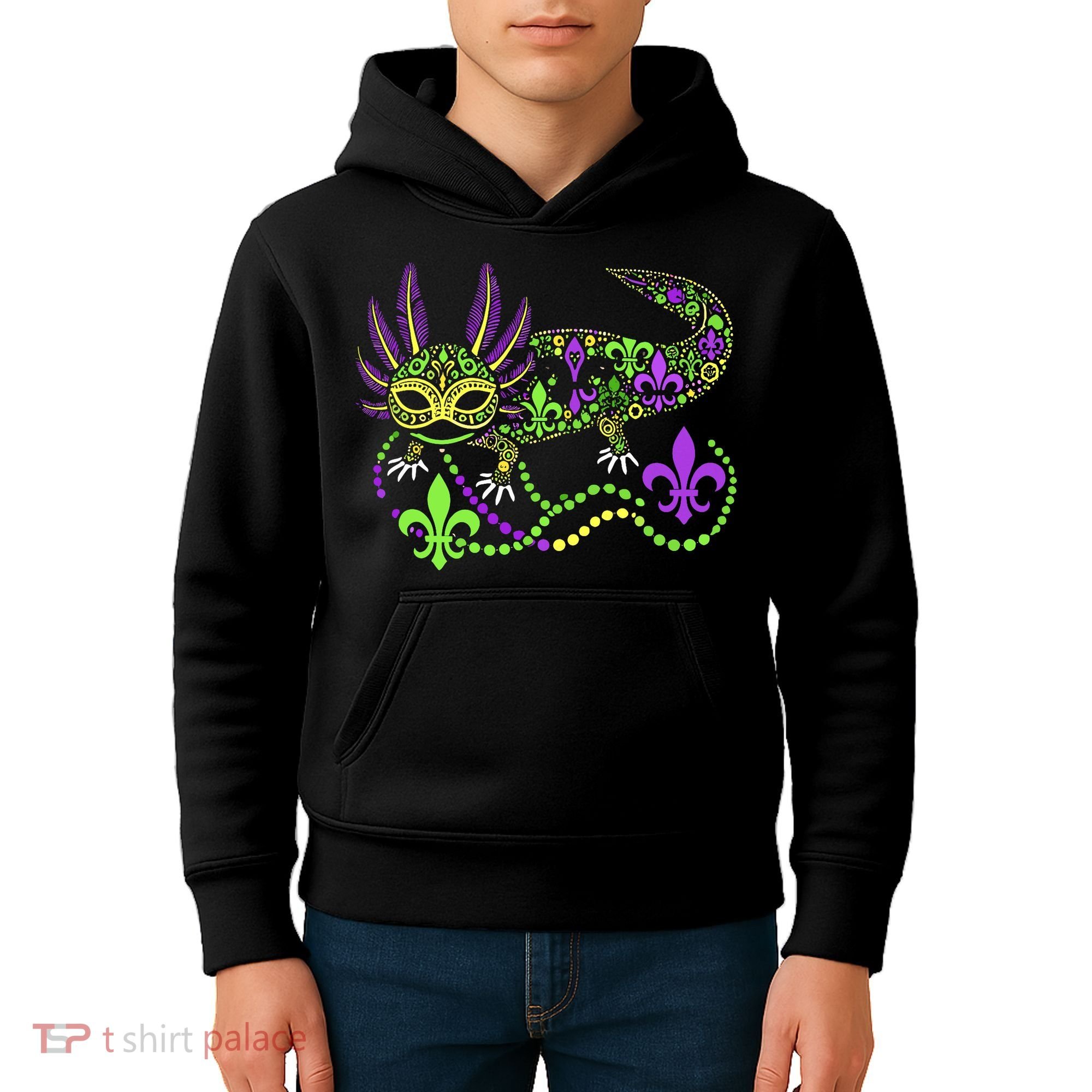 Funny Axolotl Mardi Gras Festival Carnival Kids Hoodie