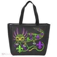 Funny Axolotl Mardi Gras Festival Carnival Tote Bag thumb 0