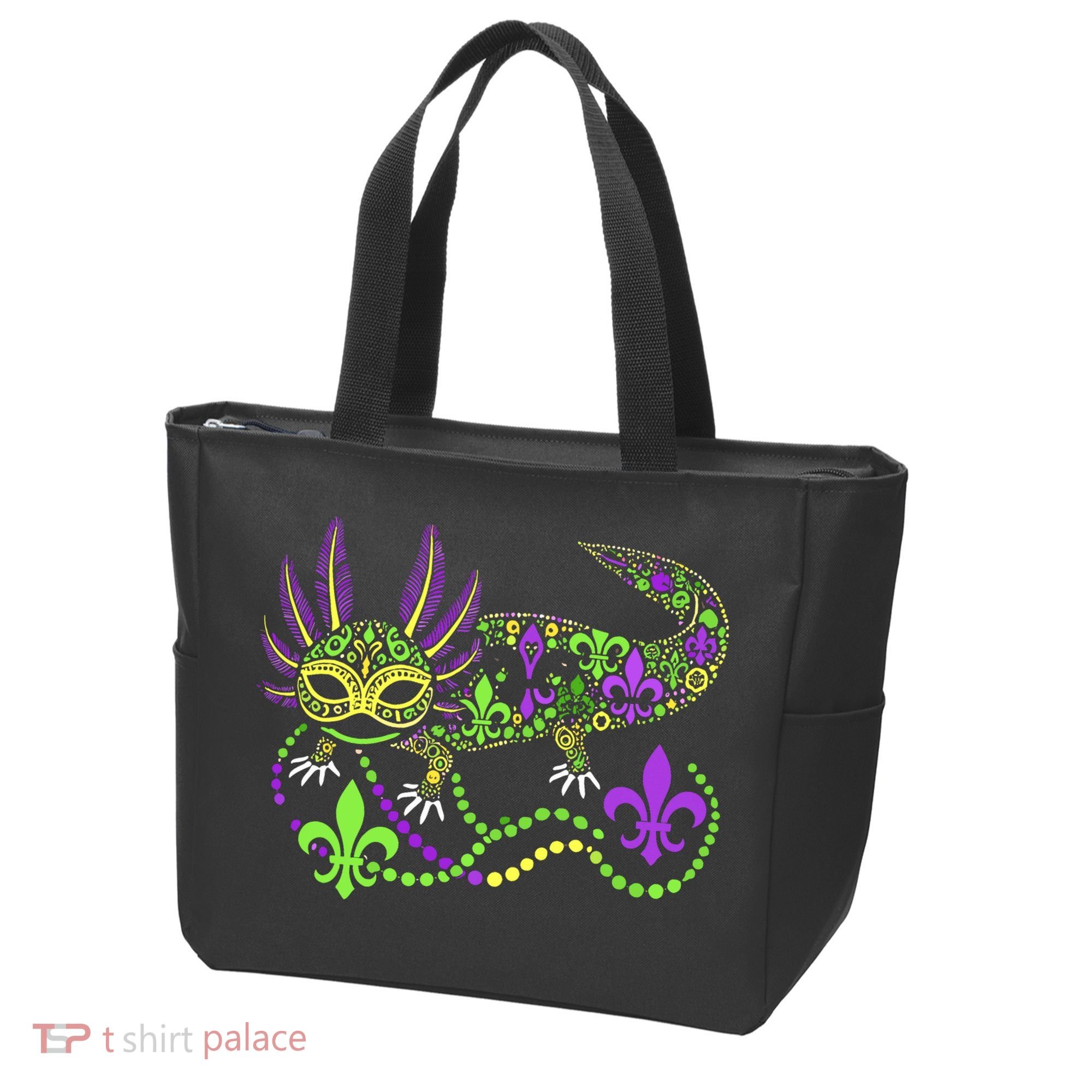 Funny Axolotl Mardi Gras Festival Carnival Tote Bag