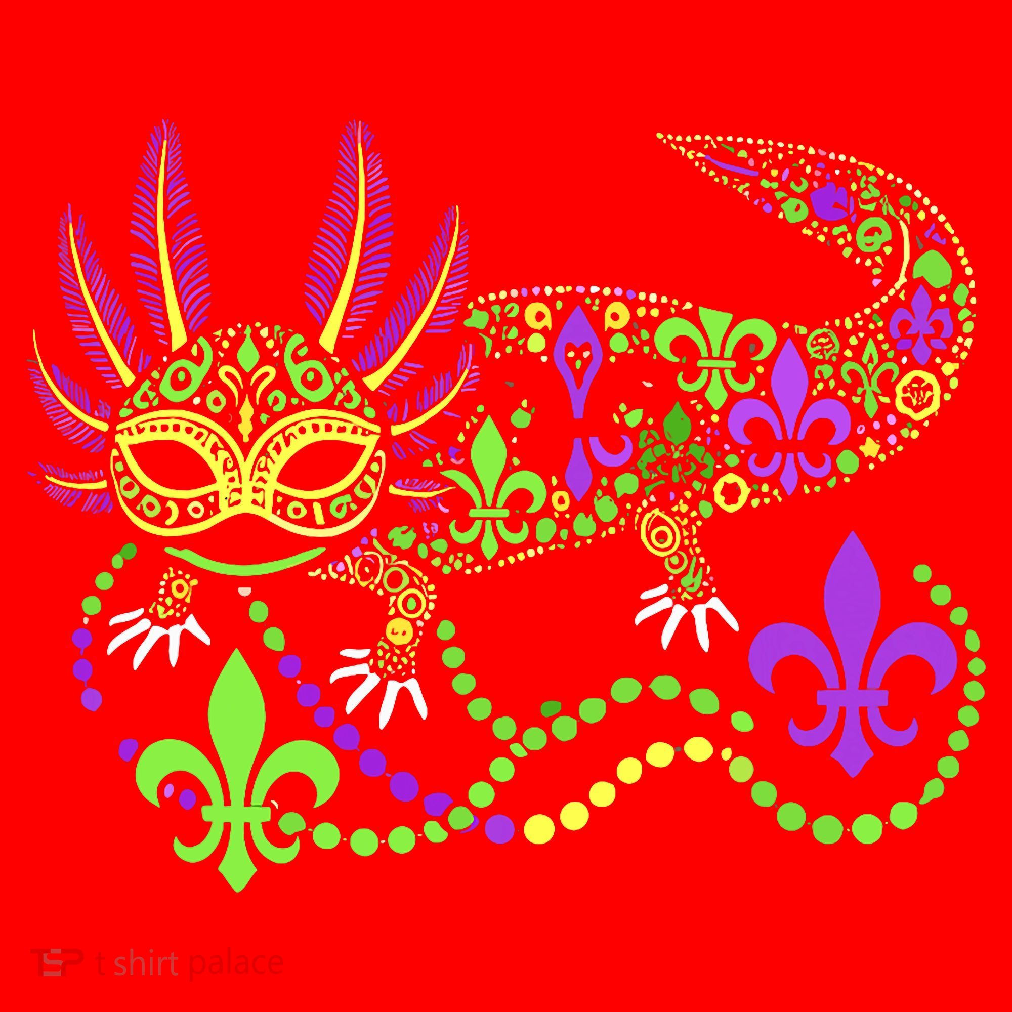 Funny Axolotl Mardi Gras Festival Carnival Santa Hat