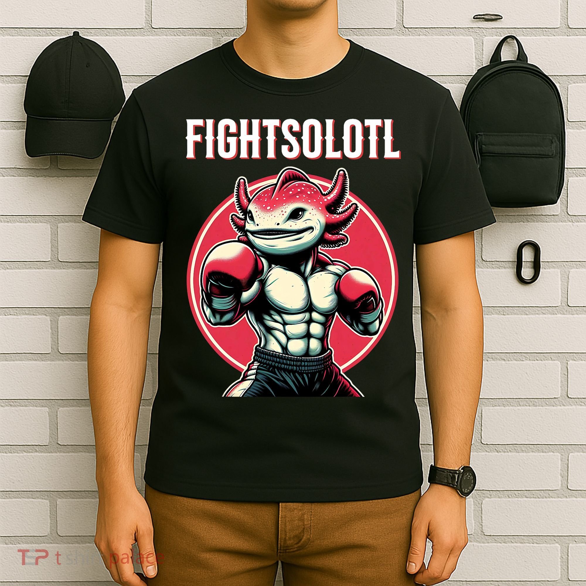 Fightsolotl Axolotl Martial Arts Anime MMA Lover Funny T-Shirt