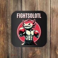 Fightsolotl Axolotl Martial Arts Anime MMA Lover Funny Coaster thumb 0