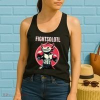 Fightsolotl Axolotl Martial Arts Anime MMA Lover Funny Women's Tank Top thumb 2