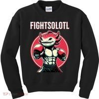 Fightsolotl Axolotl Martial Arts Anime MMA Lover Funny Kids Sweatshirt thumb 0