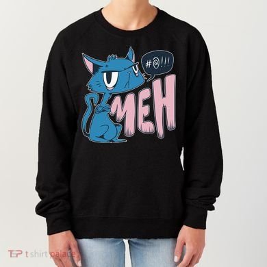 Funny Angry Meh Cat Comic Women's Sweatshirt