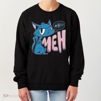 Funny Angry Meh Cat Comic Women's Sweatshirt thumb 0