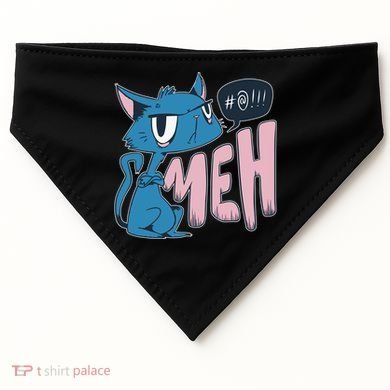 Funny Angry Meh Cat Comic USA-Made Doggie Bandana