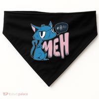 Funny Angry Meh Cat Comic USA-Made Doggie Bandana thumb 0