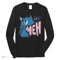 Funny Angry Meh Cat Comic Long Sleeve Shirt thumb 0