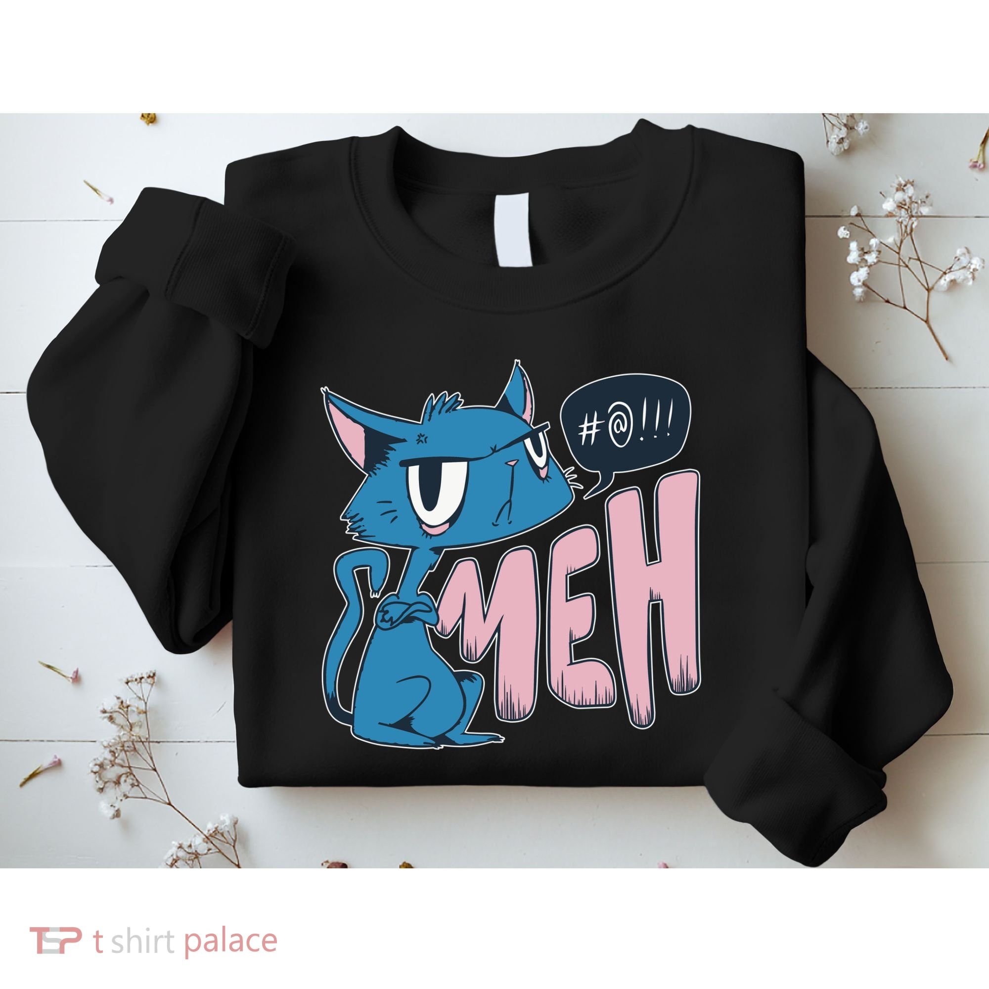 Funny Angry Meh Cat Comic Sweatshirt