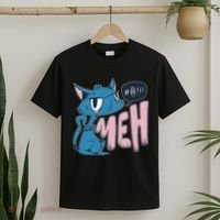 Funny Angry Meh Cat Comic T-Shirt thumb 2