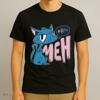 Funny Angry Meh Cat Comic T-Shirt thumb 3