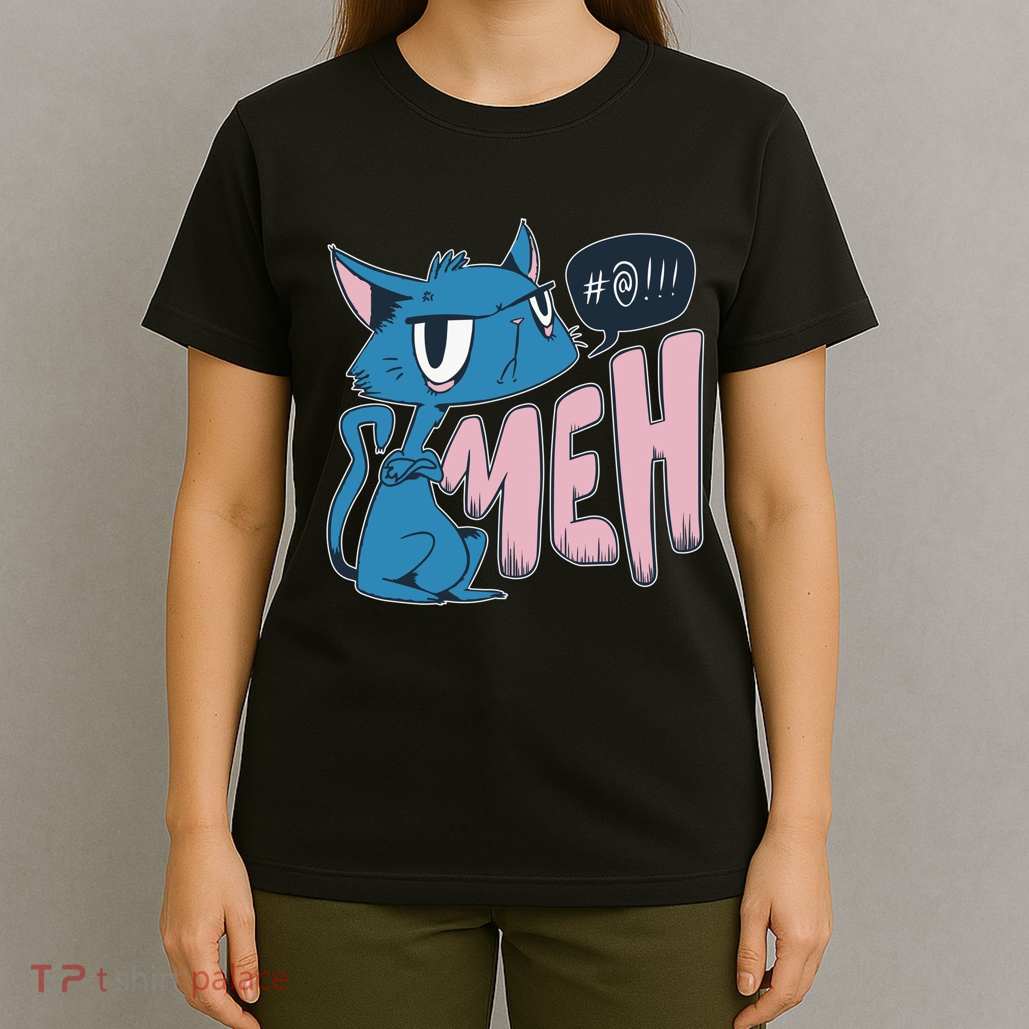Funny Angry Meh Cat Comic T-Shirt