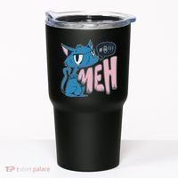 Funny Angry Meh Cat Comic Tumbler thumb 0