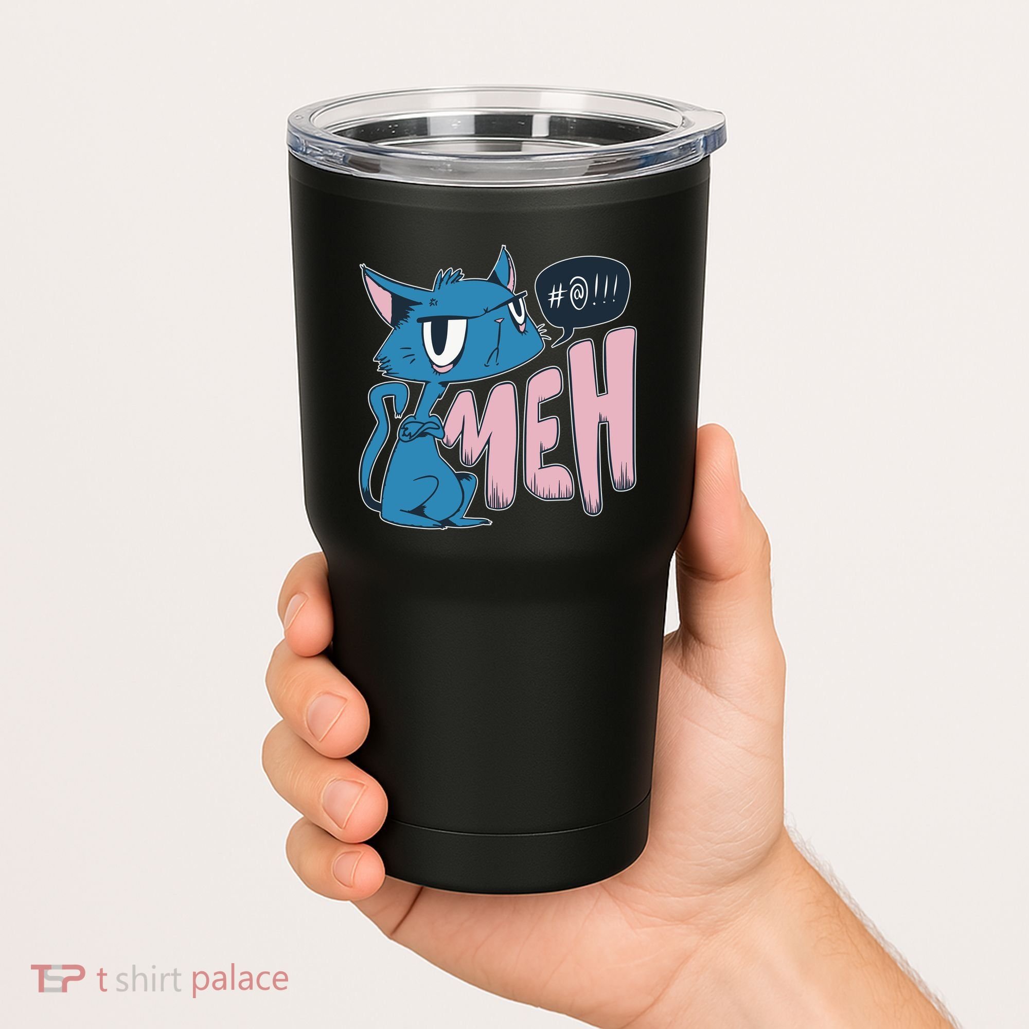 Funny Angry Meh Cat Comic Tumbler