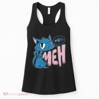 Funny Angry Meh Cat Comic Women's Tank Top thumb 0