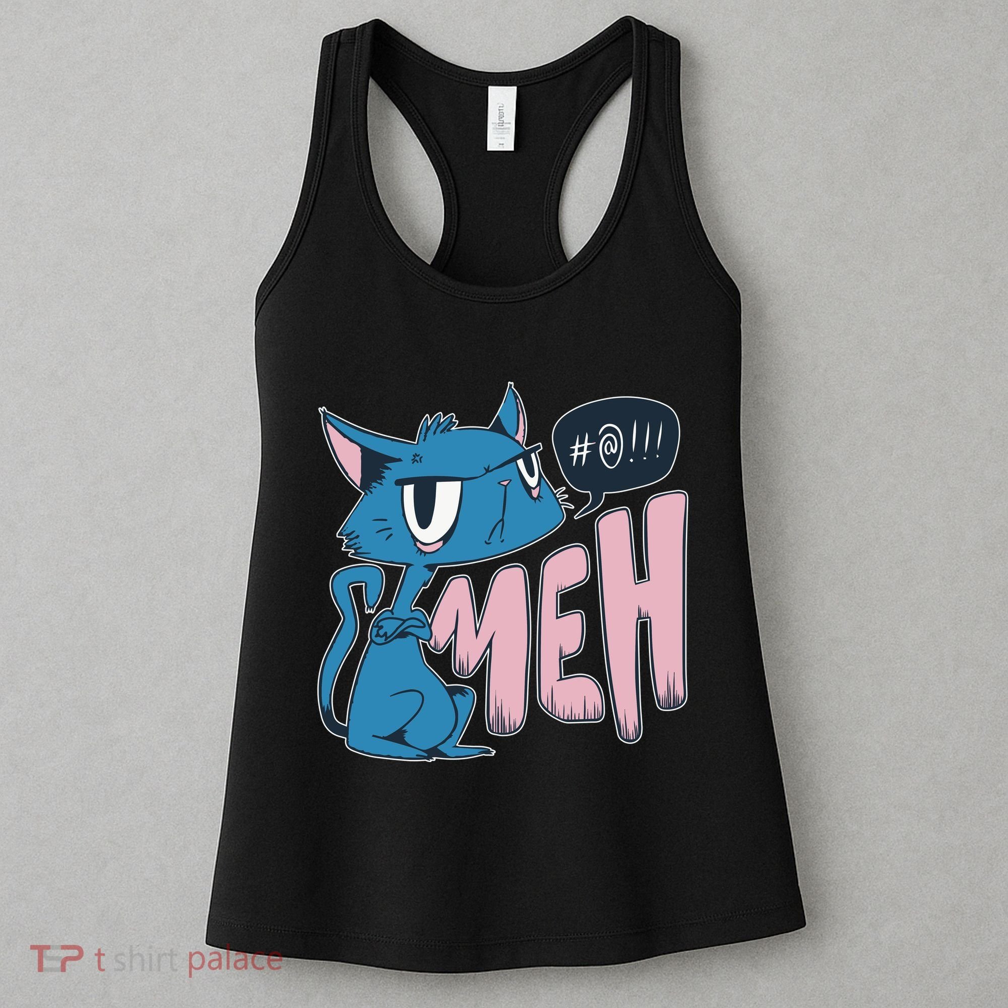 Funny Angry Meh Cat Comic Women's Tank Top