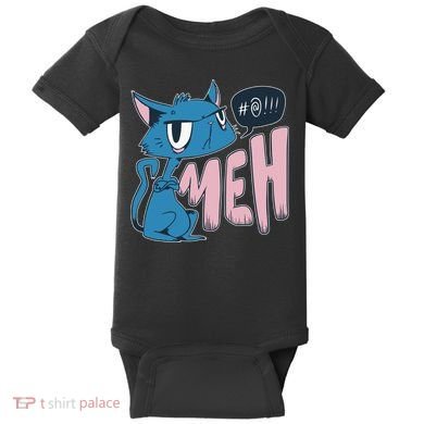 Funny Angry Meh Cat Comic Baby Bodysuit