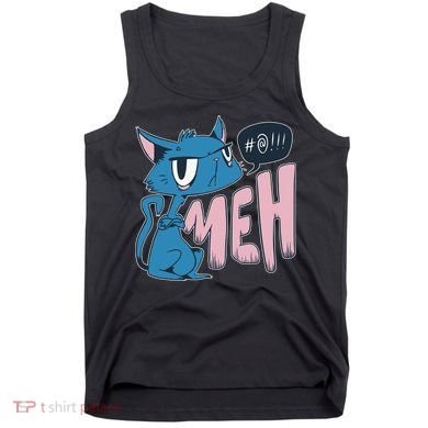 Funny Angry Meh Cat Comic Tank Top
