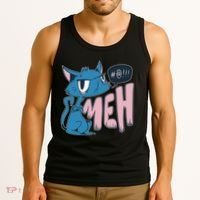 Funny Angry Meh Cat Comic Tank Top thumb 3
