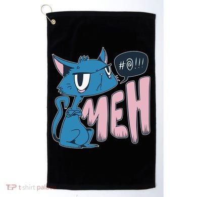 Funny Angry Meh Cat Comic Golf Towel