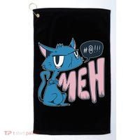 Funny Angry Meh Cat Comic Golf Towel thumb 0
