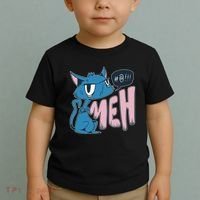 Funny Angry Meh Cat Comic Toddler T-Shirt thumb 2
