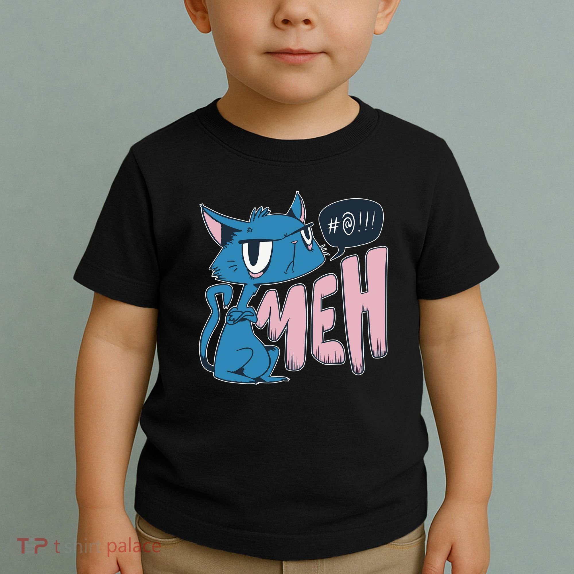 Funny Angry Meh Cat Comic Toddler T-Shirt