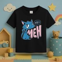 Funny Angry Meh Cat Comic Toddler T-Shirt thumb 3