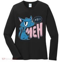 Funny Angry Meh Cat Comic Women's Long Sleeve Shirt thumb 0