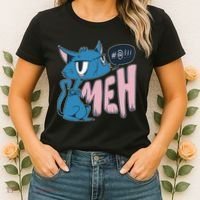 Funny Angry Meh Cat Comic Women's T-Shirt thumb 2