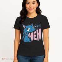 Funny Angry Meh Cat Comic Women's T-Shirt thumb 4