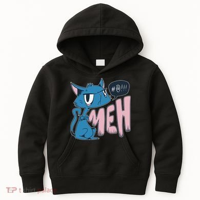 Funny Angry Meh Cat Comic Kids Hoodie