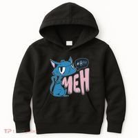 Funny Angry Meh Cat Comic Kids Hoodie thumb 0