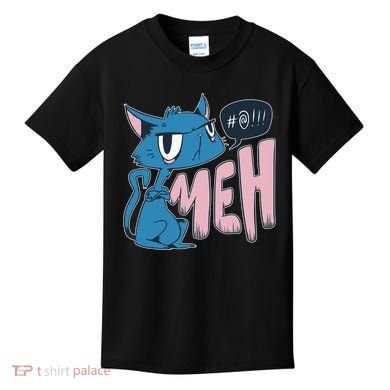 Funny Angry Meh Cat Comic Kids T-Shirt