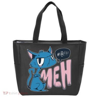 Funny Angry Meh Cat Comic Tote Bag