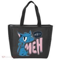 Funny Angry Meh Cat Comic Tote Bag thumb 0