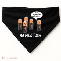 Funny AA Meeting AA Batteries USA-Made Doggie Bandana thumb 0