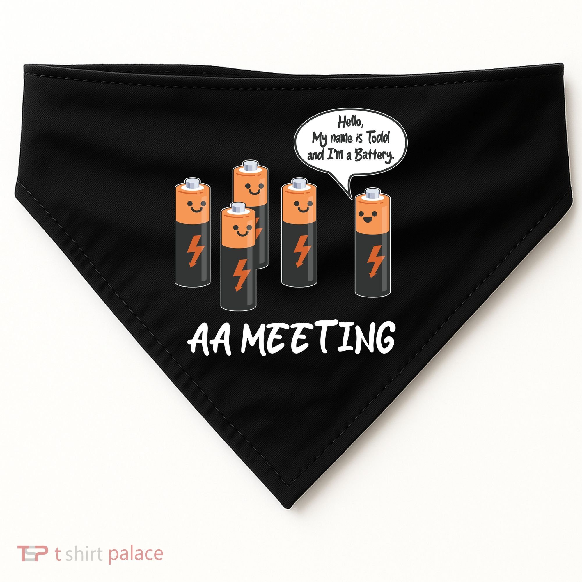 Funny AA Meeting AA Batteries USA-Made Doggie Bandana